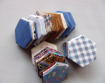 EPP finished pieces 1.5", set of 50 hexagons, hexagon made from scrap fabric, finished English paper hexagons, EPP hexagon sewing supply