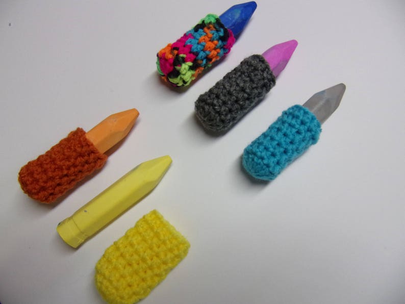assorted colors treat bag filler outdoor fun activity sidewalk chalk holders party favors sidewalk chalk cozy hand crocheted set of 5