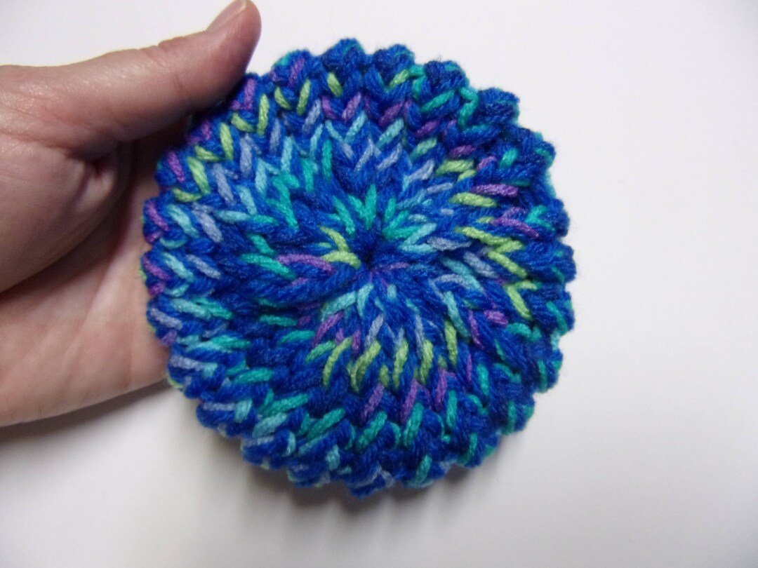 Dish Scrubbies Set of 3 Hand Loom Knit, House Cleaning, Colorful Dish