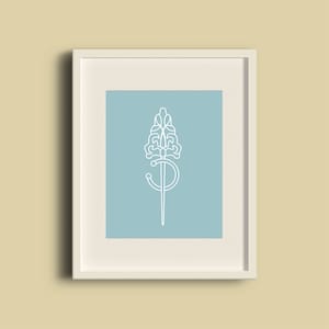 broche pastel print, minimalist tribal Poster,  as a greeting card/postcard/Wall Art/wall decor.