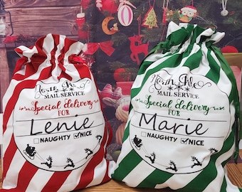 Personalized Christmas Sack: Cotton Santa Sack for Kids