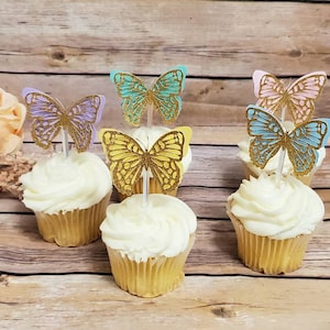 Butterfly Cupcake Topper- Butterfly Themed Events- Butterfly Birthday Theme- Pastel Themed Birthday Party
