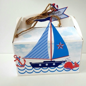Nautical Favor Box, Nautical Baby Shower Favor, Nautical Sail Boat Party Favors, Nautical Birthday Theme, Nautical Themed Party
