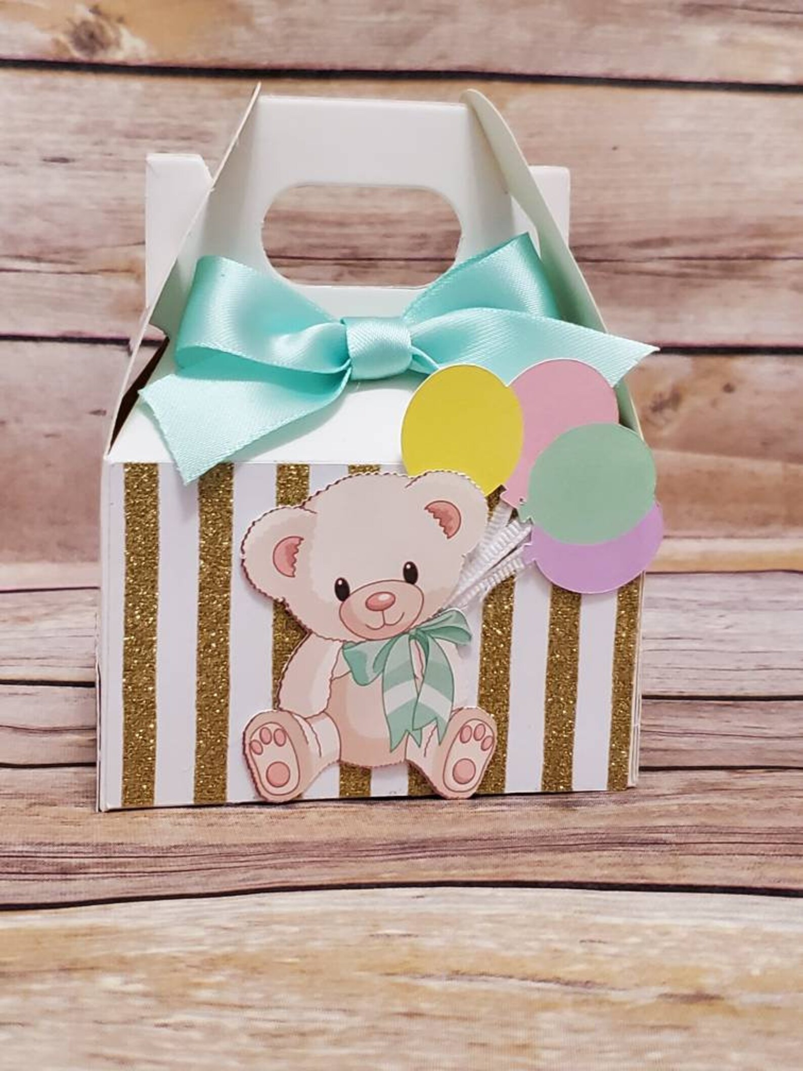 Teddy Bear Pastel Gable Boxes Pastel Themed Birthday Teddy Etsy