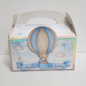 Hot air balloon  Baby Shower Gable Boxes, Teddy Bear Theme Birthday, Adventure awaits baby shower, Boho Baby Shower