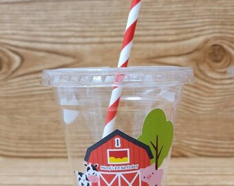 Farm Birthday Favor Cups: 12oz Barnyard Party Cups