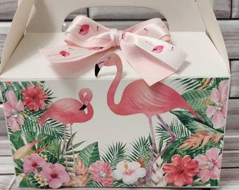 Flamingo Favor Boxes: Personalized Party Gable Boxes