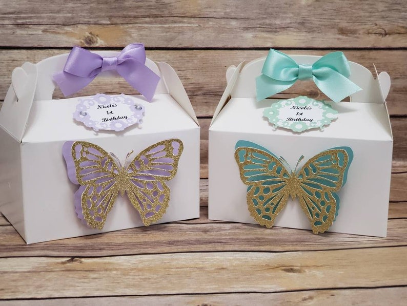 Butterfly Favor Boxes Butterfly Themed Party Pastel Themed Etsy