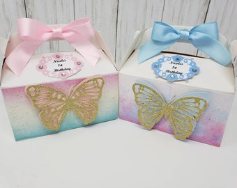 Butterfly Favor Box | Butterfly Themed Party |  Butterfly Themed First Birthday | Butterfly Treat boxes Enchanted Garden Theme