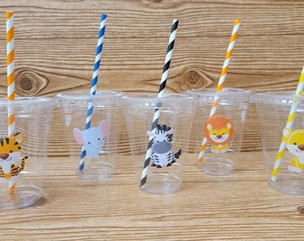 Jungle Animal Party Cups: Safari Theme, 12oz Disposable Cups