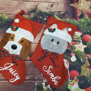 Personalized Dog Stocking, Personalized Cat Stockings, Christmas Gifts for pets, Personalized Christmas Stockings for pets, Custom pet gifts
