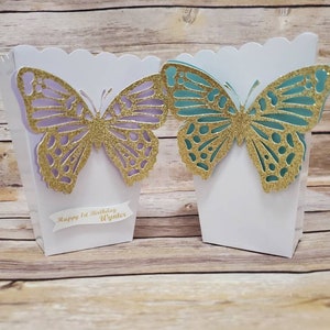 Butterfly Favor Boxes: Glitter Pastel Party Decorations