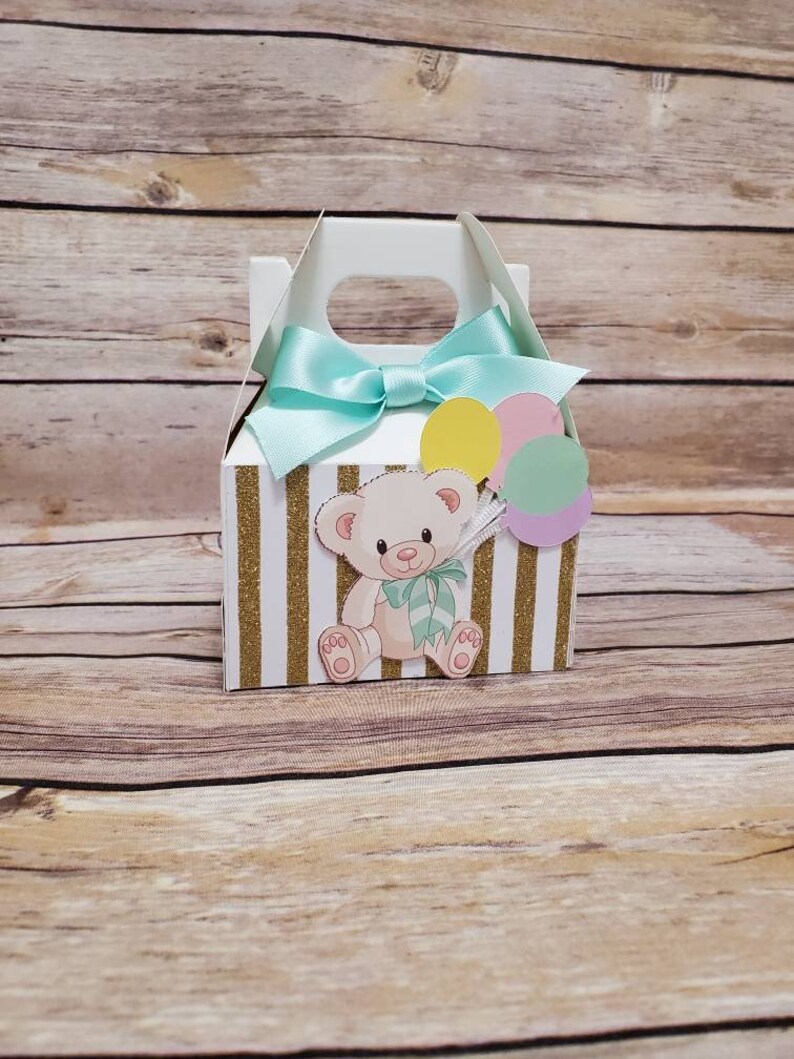 Teddy Bear Pastel Gable Boxes Pastel Themed Birthday Teddy Etsy