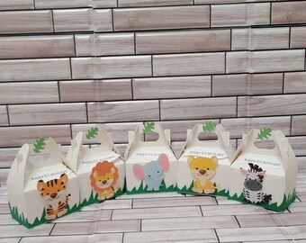 Safari Animal Favor Box: Jungle Theme Party Gable Box