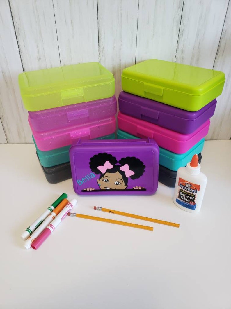 Personalized pencil Box Back to School School Supplies Etsy