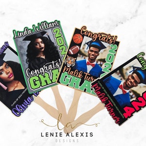 Custom Photo Grad Fan | High School Graduate Fan| College Graduate Fan | Class of 2024 Keepsake | Graduation Fans | Graduation photo props