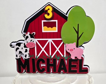 Farm Cake Topper: Barnyard Theme, Kids Birthday Party