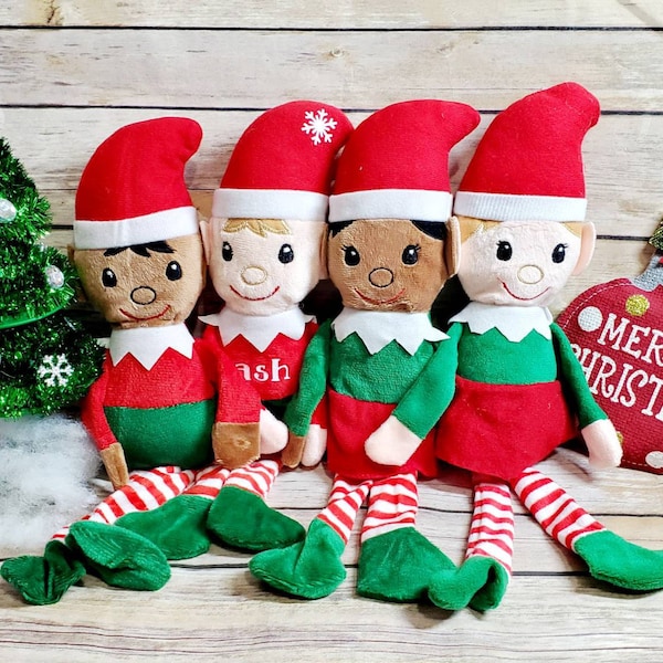 Elfo de Navidad personalizado, Elfo de Santa, Relleno de medias, Elfo de Navidad de peluche, Elfos personalizados, Elfo niño, Elfo niña, regalos navideños para niños