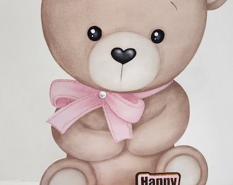Teddy Bear Centerpiece: Pink Baby Shower Party Decor