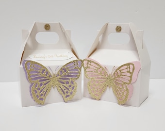 Butterfly Favor Boxes, Butterfly Themed Party, Pastel Themed Party, Butterfly Party Decorations, Butterfly First Birthday, Butterfly theme