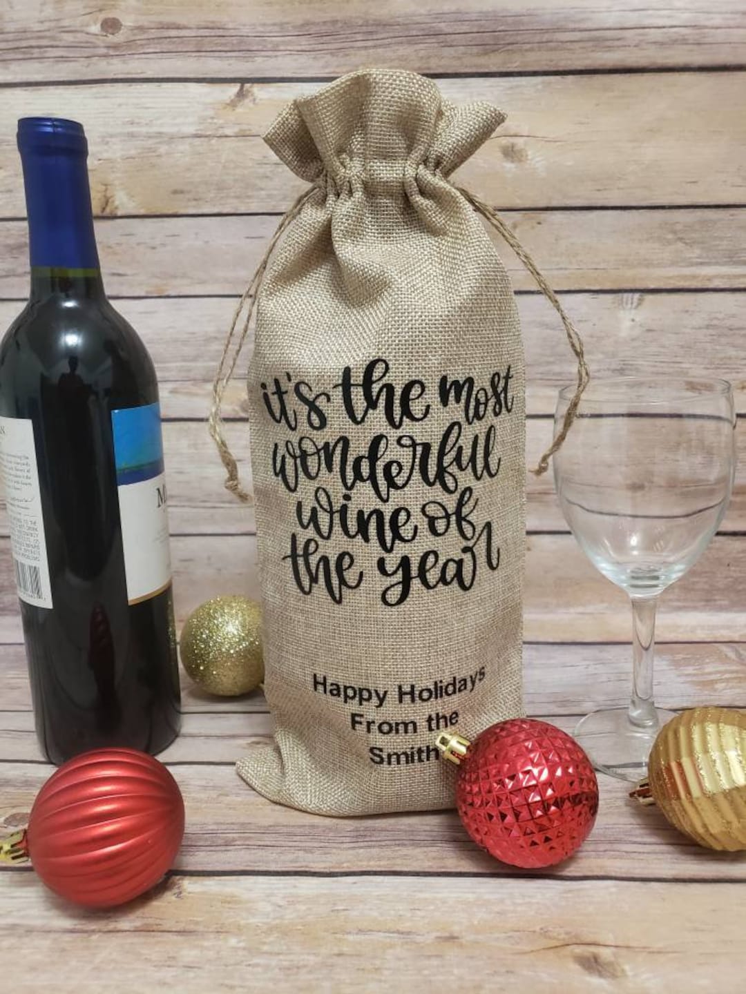 custom wine bottle gift bags