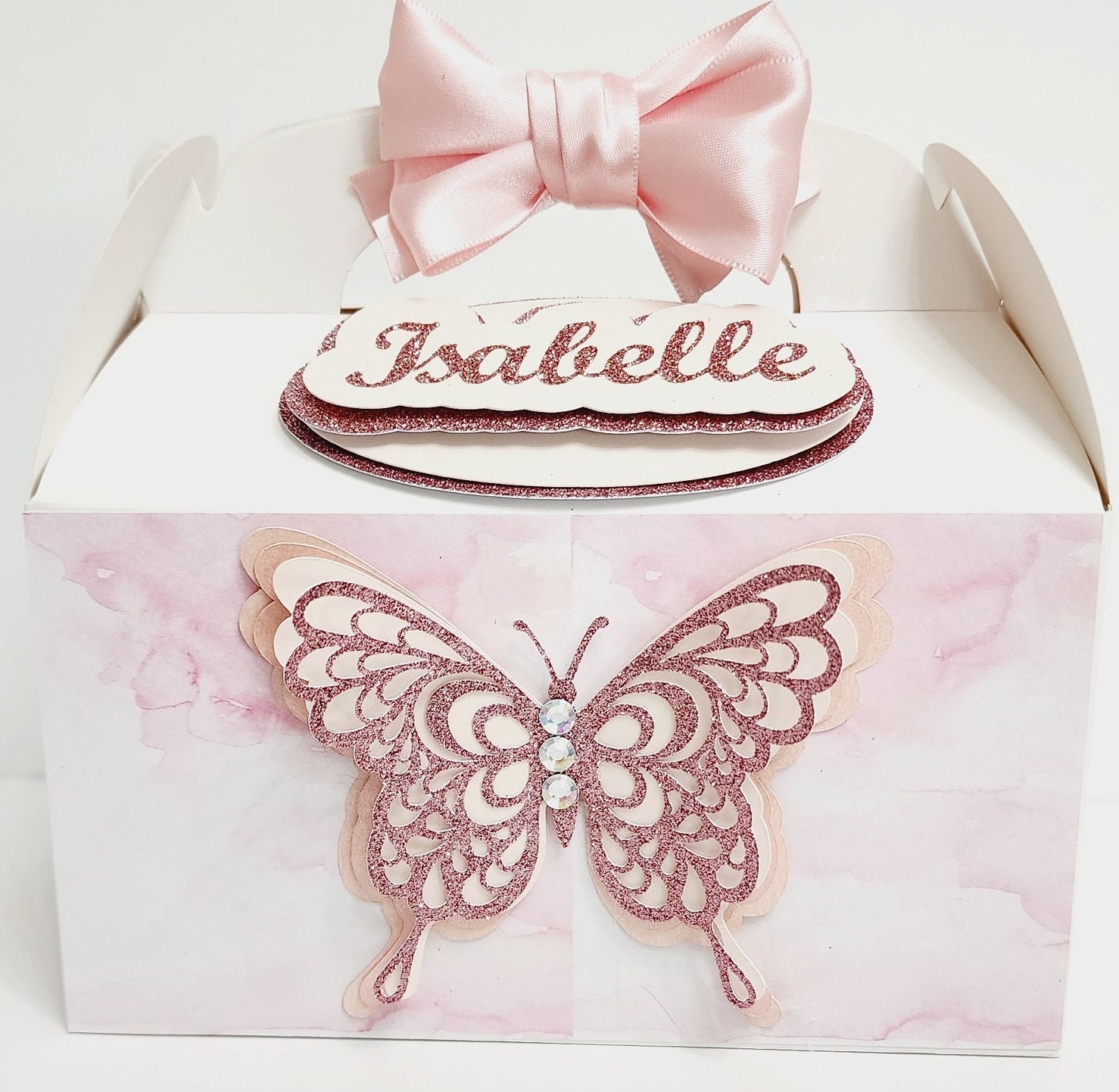 Personalized Butterfly Favor Boxes, Pink butterfly Favor Boxes, Blush Favor Boxes, Rose Gold and Blush Favor Boxes, Butterfly theme party
