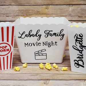 Personalized Popcorn Tub, Popcorn Bucket, Family Movie Night, Date Night, Super Bowl Party, Couples Gifts, Custom wedding gifts