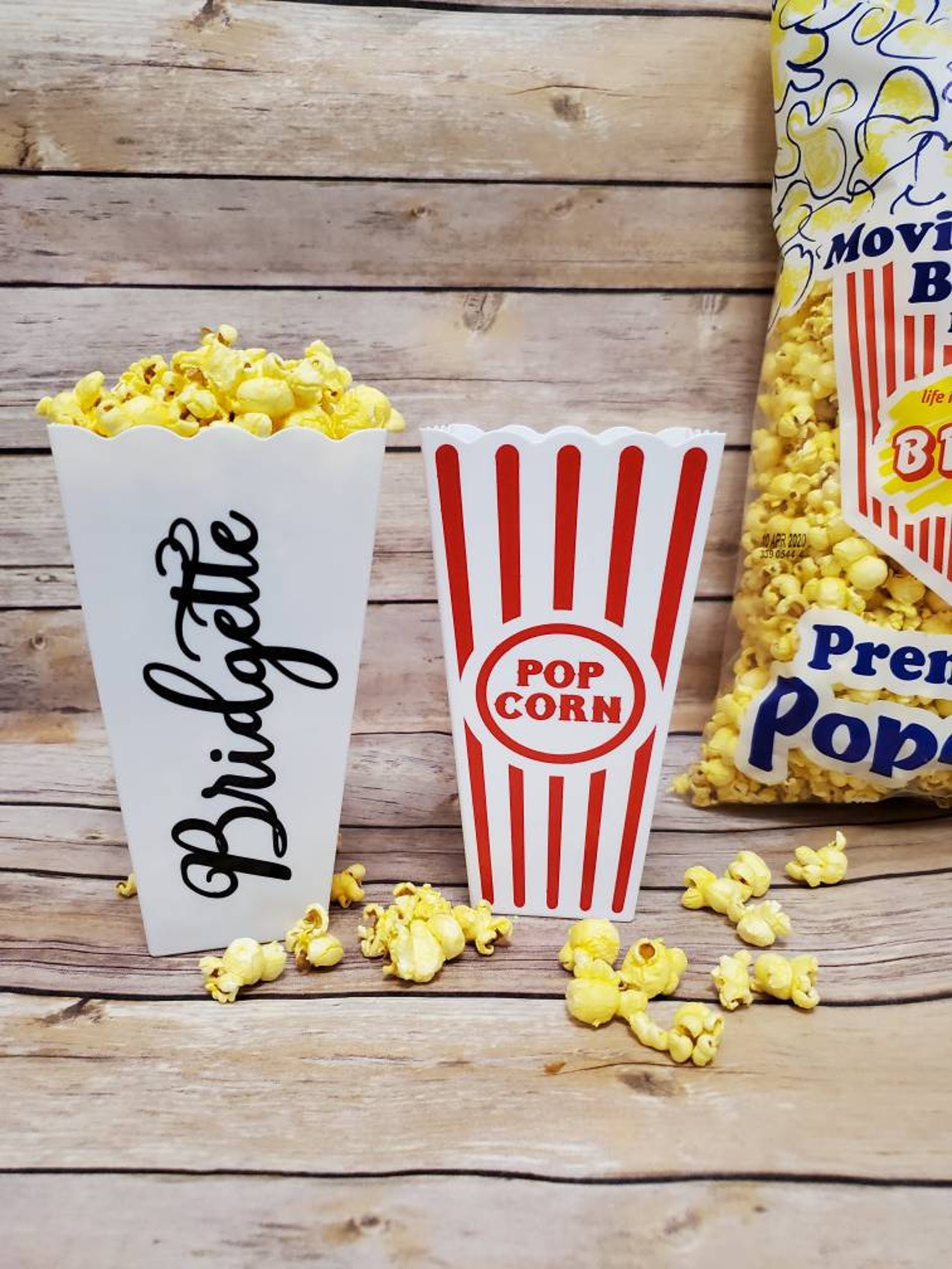 Personalized Popcorn Tub Popcorn Bucket Family Movie Night Etsy