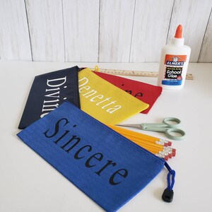 Personalized Pencil Pouch, Teacher Supplies,Personalized school supplies,  Travel Bag, Pencil pouch, Personalized Pencil Holder, crayon box