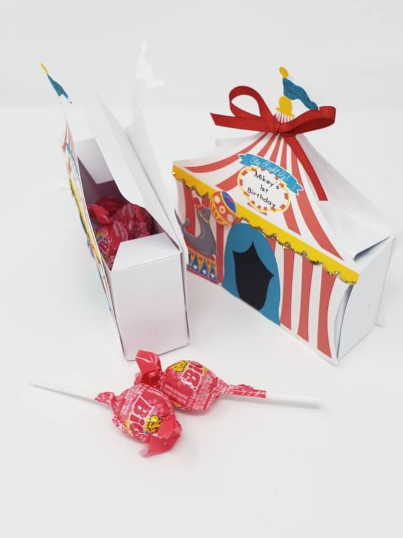 Carnival Theme Favor Boxes, Circus Theme Favor Boxes, Circus birthday theme, Carnival birthday theme, Circus Party Decorations image 4