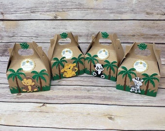 Safari Favor Box,  Jungle cupcake, Jungle themed Party, Baby Safari Birthday, Safari birthday favors, Jungle First Birthday,  Zoo birthday