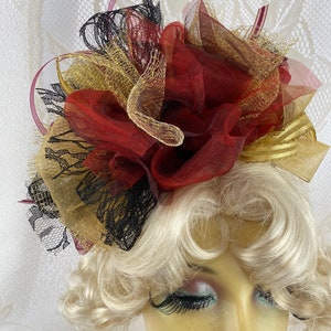 Cardinals Colors Football Fascinator Headband in Black, Burgundy and Gold