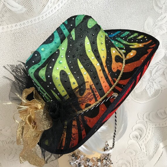 Rhinestone Embellished Gold Butterfly Rainbow Pride Cowboy  display picture 3