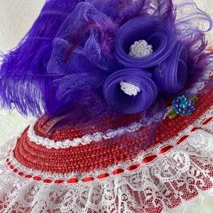 Red Hat Society Feather Hat - Etsy