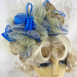 Rams Colors Football Fascinator Headband in Bright Blue and Gold