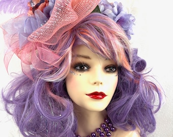 Petite Purple Short Double Pouf Poof Wig. Anime Cosplay Wig 