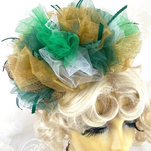 Packers Colors Football Fascinator Headpiece in Green, Gold and White
