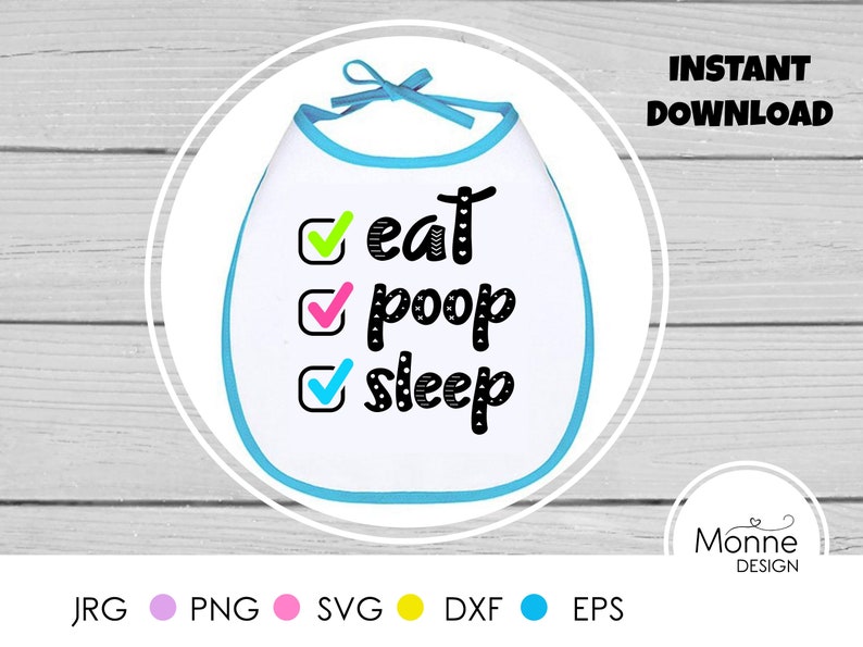 Download Baby bib svg bib svg eat sleep svg printable bib baby | Etsy