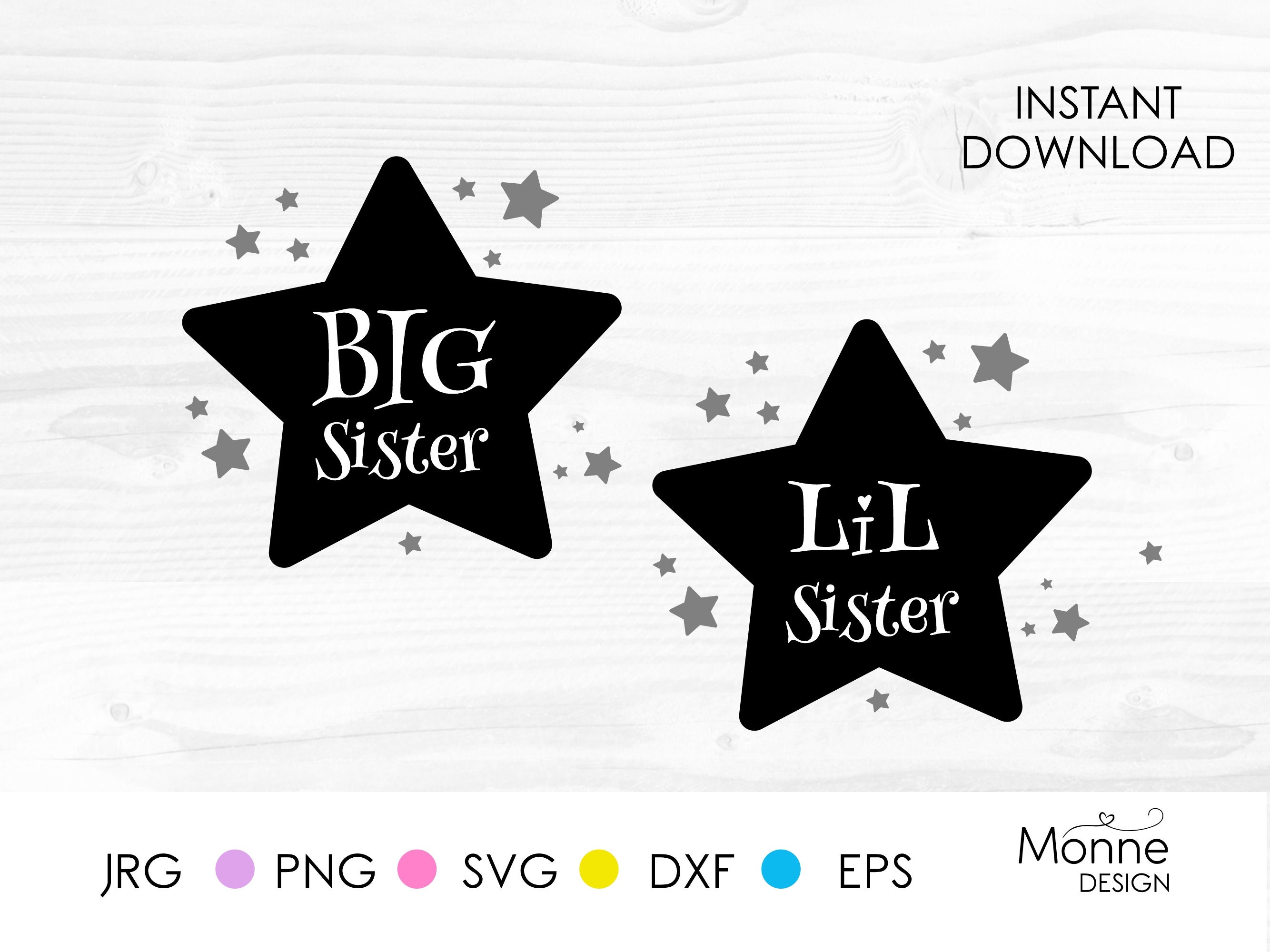 Große Schwester und kleine Schwester SVG Cutting Files für Etsy