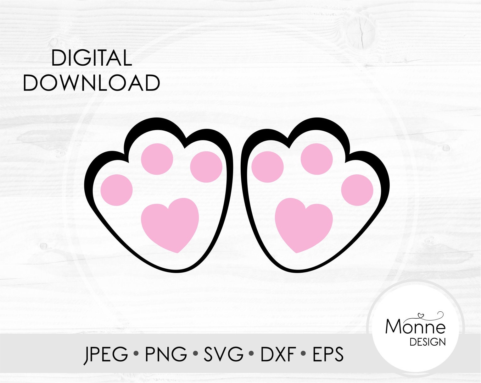 Download Bunny Paw print SVG Rabbit paw print Easter bunny svg | Etsy