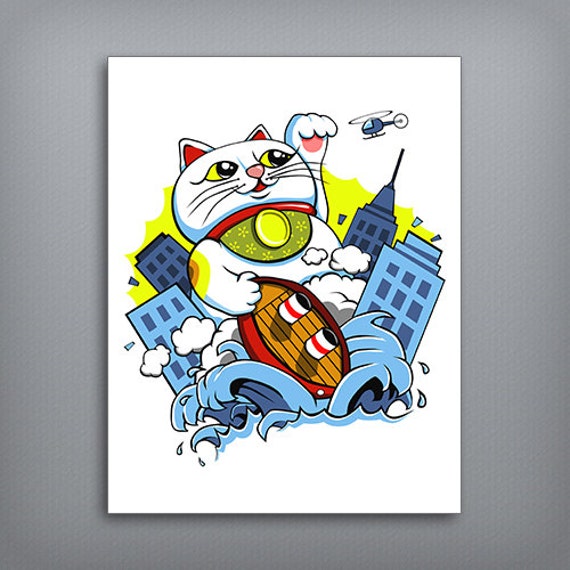 MANEKI NEKOZILLA - Beckoning Cat Destroying City Like