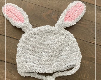 Easy Crochet Bunny Hat Pattern, Newborn to Adult Sizes (PDF Pattern)