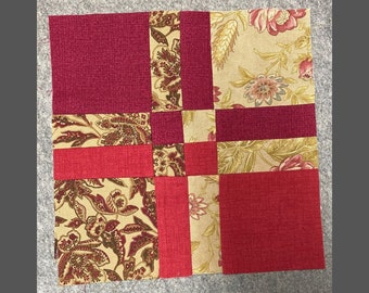 How to Make a Disappearing Four Patch Quilt Block Printable PDF, modern quilt block, easy quilt block pattern