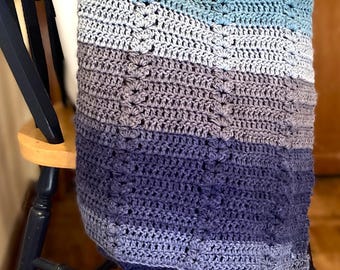 Patroon gehaakte deken hart | Dubbel gehaakte sprei met pofsteek | Eenvoudig gehaakt pdf-bestand