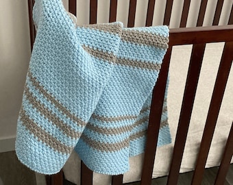 Easy Baby Blanket, Treasured  Crochet Moss Stitch Baby Afghan, Easy Crochet Pattern Crochet Tutorial, Beginner crochet pattern