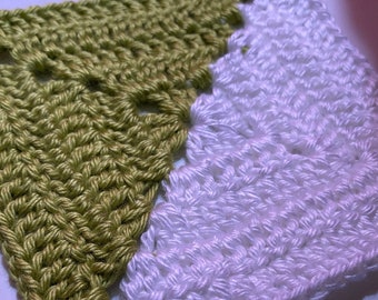 Half Square Triangle Solid Granny Square Pattern, Two-Tone Granny, No Seam Solid Granny Square in Two Colors, beginner crochet pattern