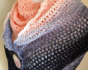 Crochet Triangle Shawl Pattern, Beginner Easy Lacy Wrap (PDF Pattern)