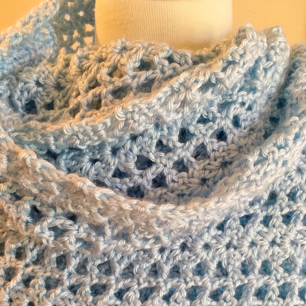 Easy Crochet Shawl, Lacy Lindsey Crochet Shawl Pattern, Crochet Prayer Shawl, lacy shawl crochet pattern, Crochet Scarf Pattern for Women