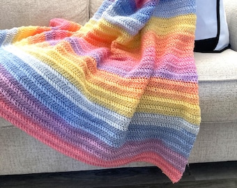 Eenvoudig gehaakt dekenpatroon voor beginners, 6 maten, videotutorials (pdf-patroon)