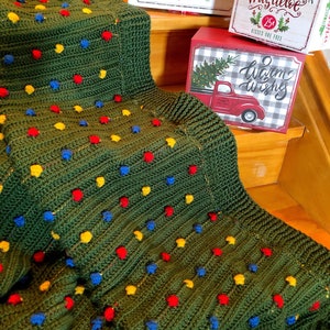 Crochet pattern, Christmas Crochet Blanket Pattern, Festive tree Light Blanket Pattern PDF, Crochet Holiday Blanket